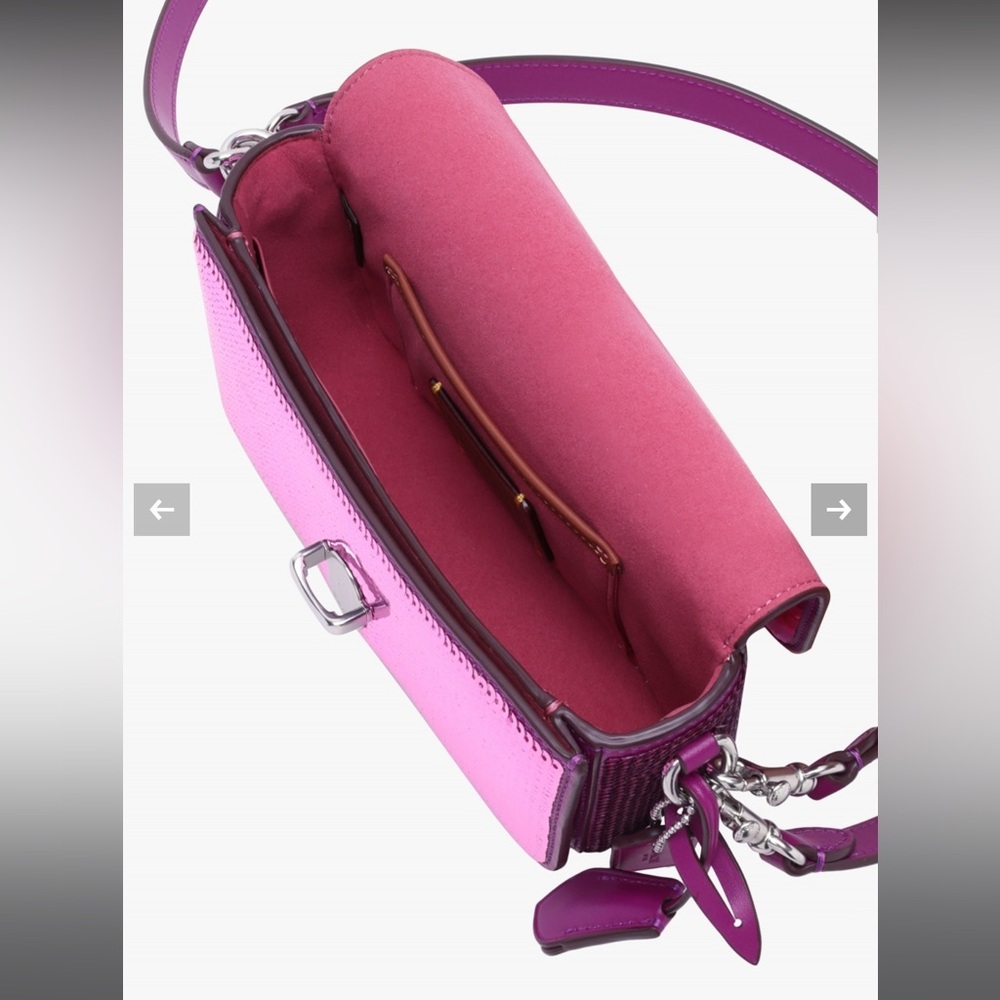 Studio Dark Magenta Sequin Baguette Bag - Picture 3 of 7